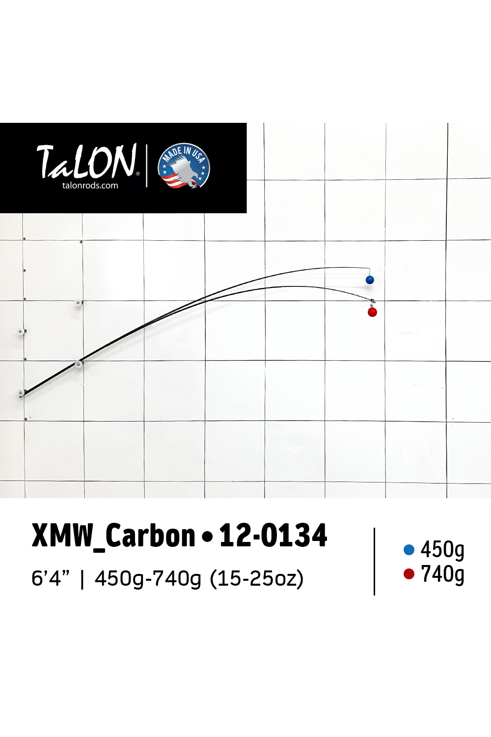 12-0134B (SPJX 5pw) • 450g - 740g | 6'4" | XMW_Carbon - D.I.Y. ROD BLANK