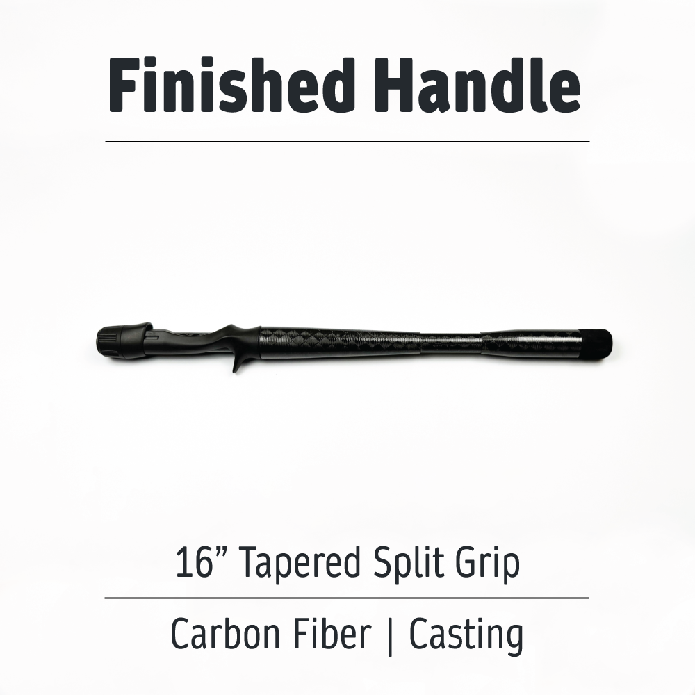 16" Carbon Fiber Casting Split Grip | Finished Handle - ID .560"