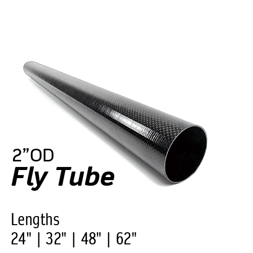 Fly Tube - 2" OD | 24"| 32" | 48" | 62" - 3k Woven