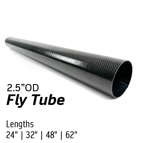 Fly Tube - 2.5" OD | 24"| 32" | 48" | 62" - 3k Woven