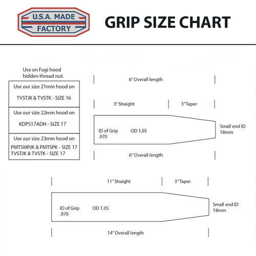 .970"ID - 1.05"OD | 3.5" | 6" | 14" - Tapered